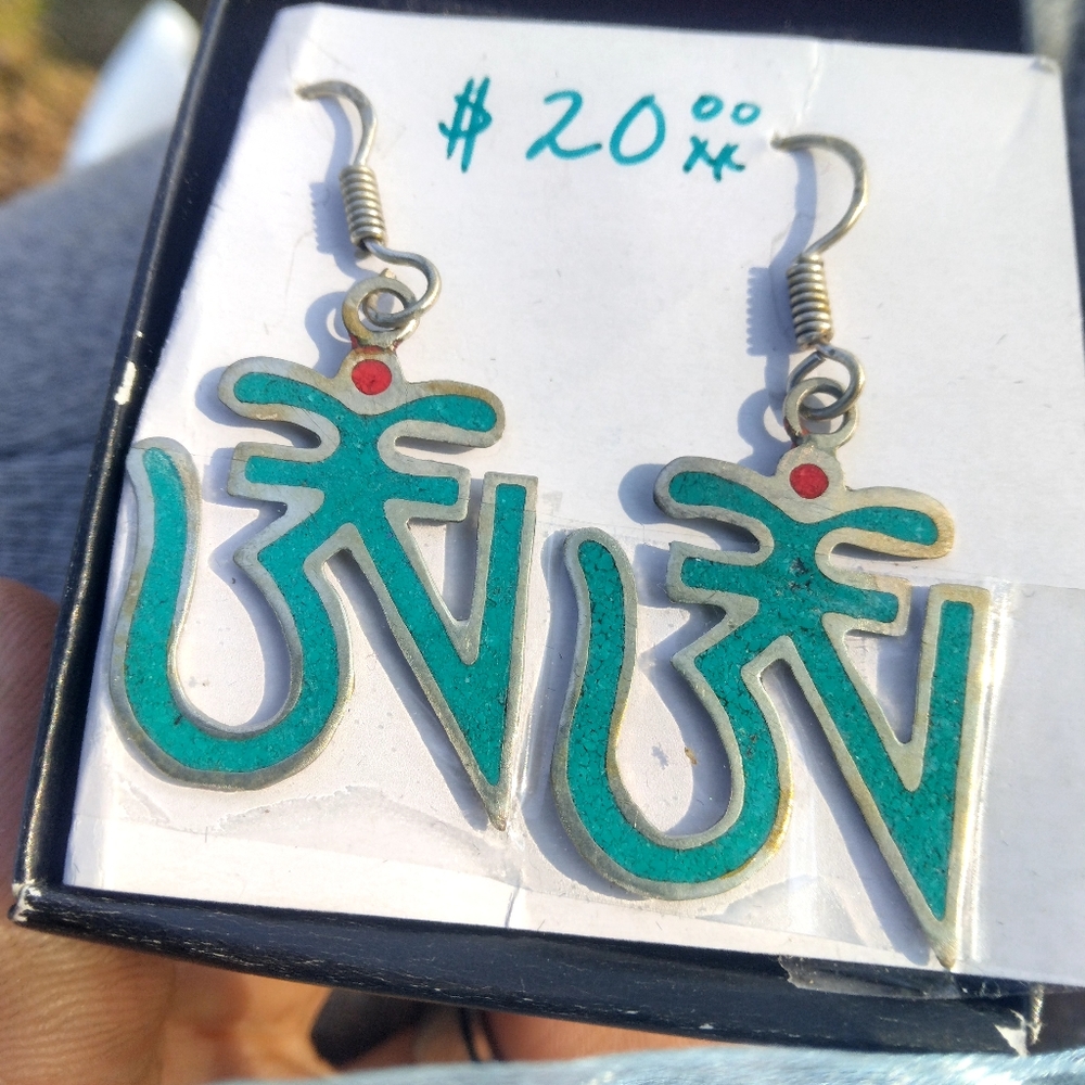 Sterling silver and Turquoise inlay earrings